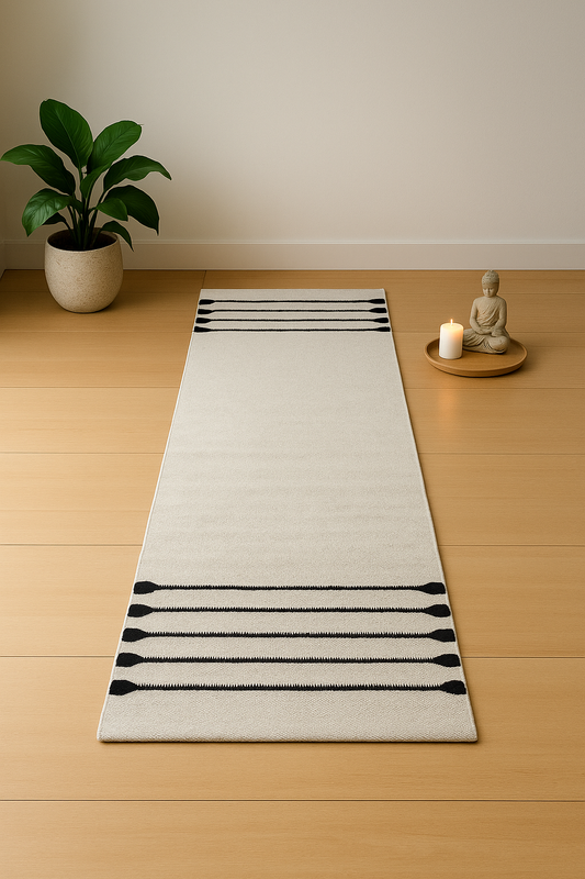 Organic Cotton Yoga Mat- 24x72 Inch Handcrafted, Eco-Friendly, Anti-Skid, Skin-Friendly, Lightweight, Ideal Yoga Gift for Her/Him