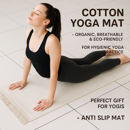 Organic Indian Cotton Yoga Mat, Eco-Friendly and Skin-Friendly, Perfect for Daily Yoga Practice, Ideal Gift for Fitness Enthusiasts