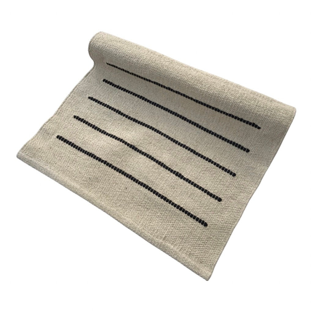 Handwoven Organic Cotton Yoga Rug 2x6 Ft, Eco Friendly Yoga Mat, Anti Skid Natural Dyed Yoga Carpet, Meditation Mat Non Toxic