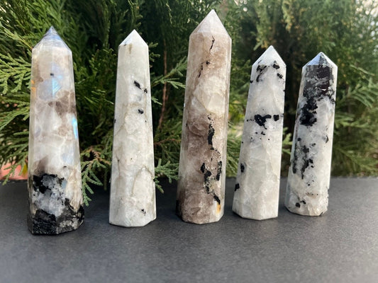 Puntas de Cristal de Piedra Lunar, Energía Curativa, Perfectas para Meditación, Nuevos Comienzos