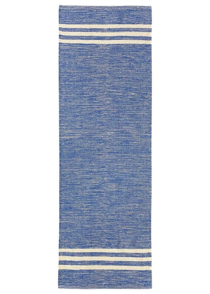 Blue Cotton Yoga Mat 24x72, Organic Handloom Yoga Rug, Eco Friendly Non Toxic Meditation Mat, Sweat Absorbent, Washable
