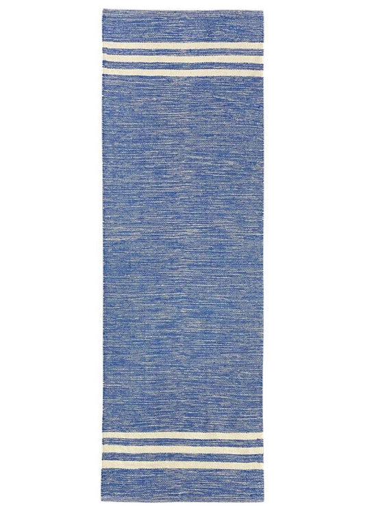 Blue Cotton Yoga Mat 24x72, Organic Handloom Yoga Rug, Eco Friendly Non Toxic Meditation Mat, Sweat Absorbent, Washable