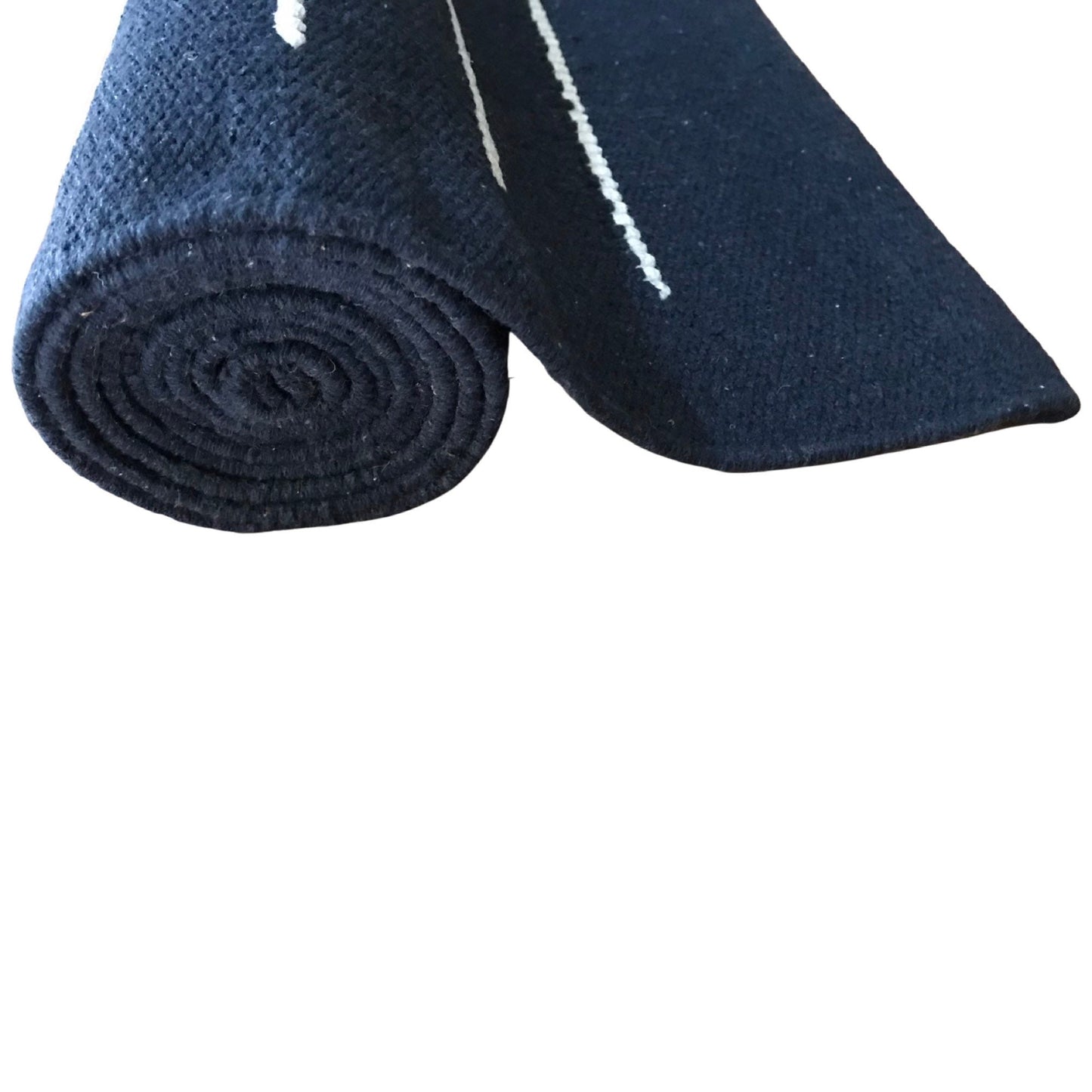 Esterilla de yoga de algodón índigo 24x72 | Alfombra de yoga orgánica | Esterilla de meditación para el suelo | Alfombra de yoga antideslizante ecológica | Decoración bohemia para el hogar