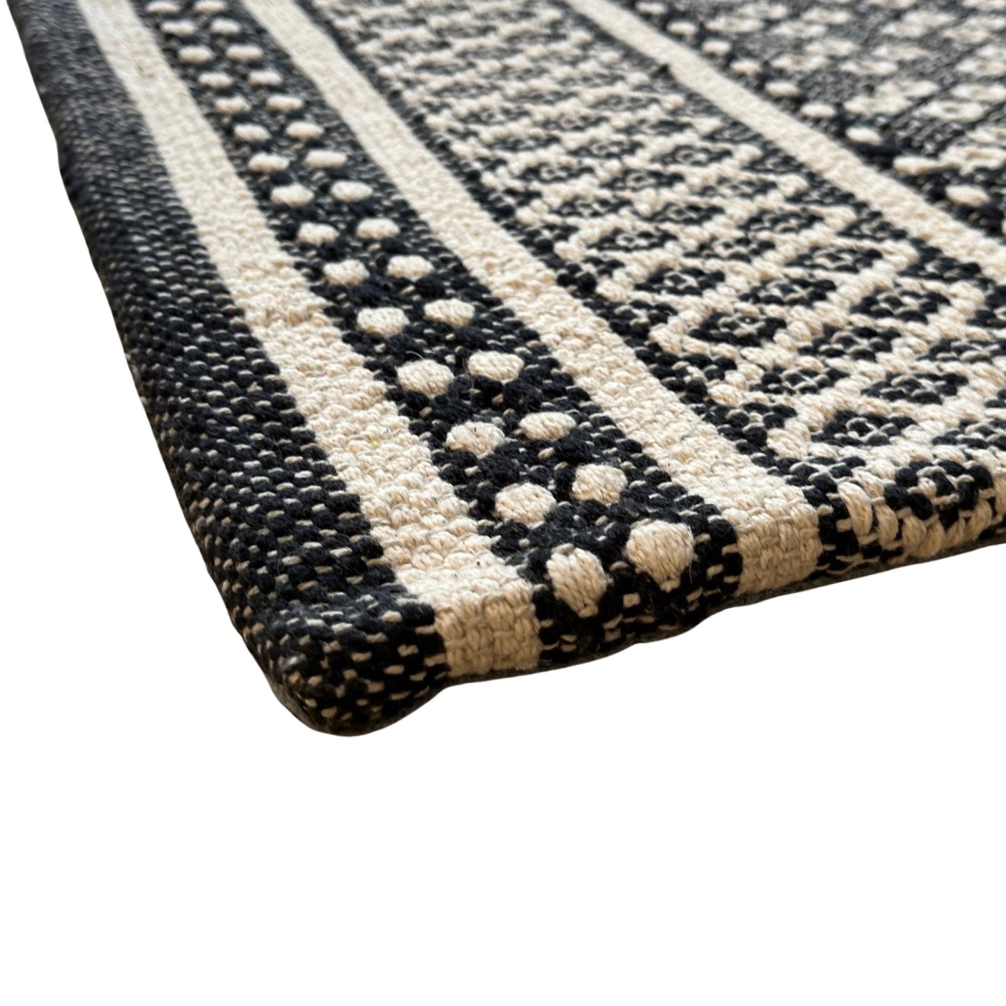 Alfombra de cocina de algodón tejida a mano, felpudo artesanal neutro, decoración elegante para el hogar, regalo de inauguración de la casa