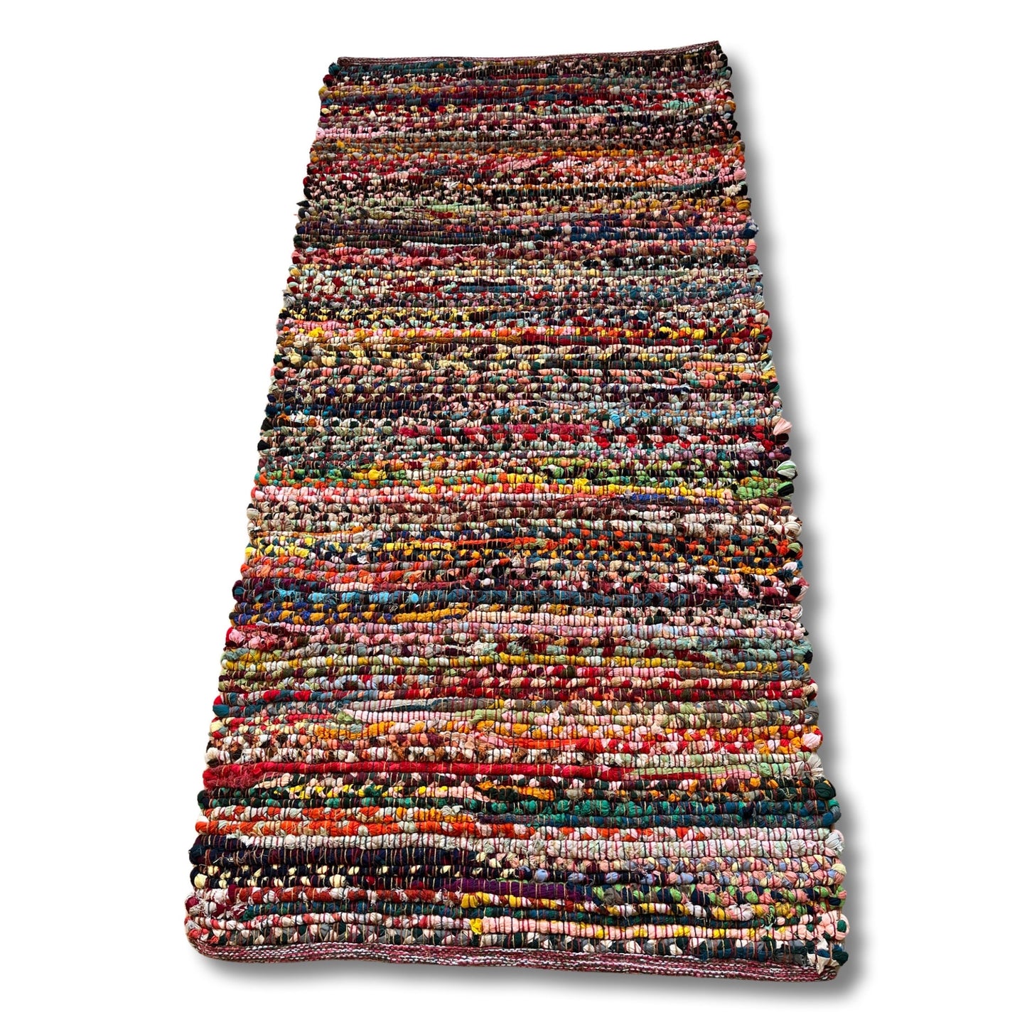 Vibrant Handmade Chindi Rug – Colorful Indian Handwoven Carpet for Boho Chic Décor