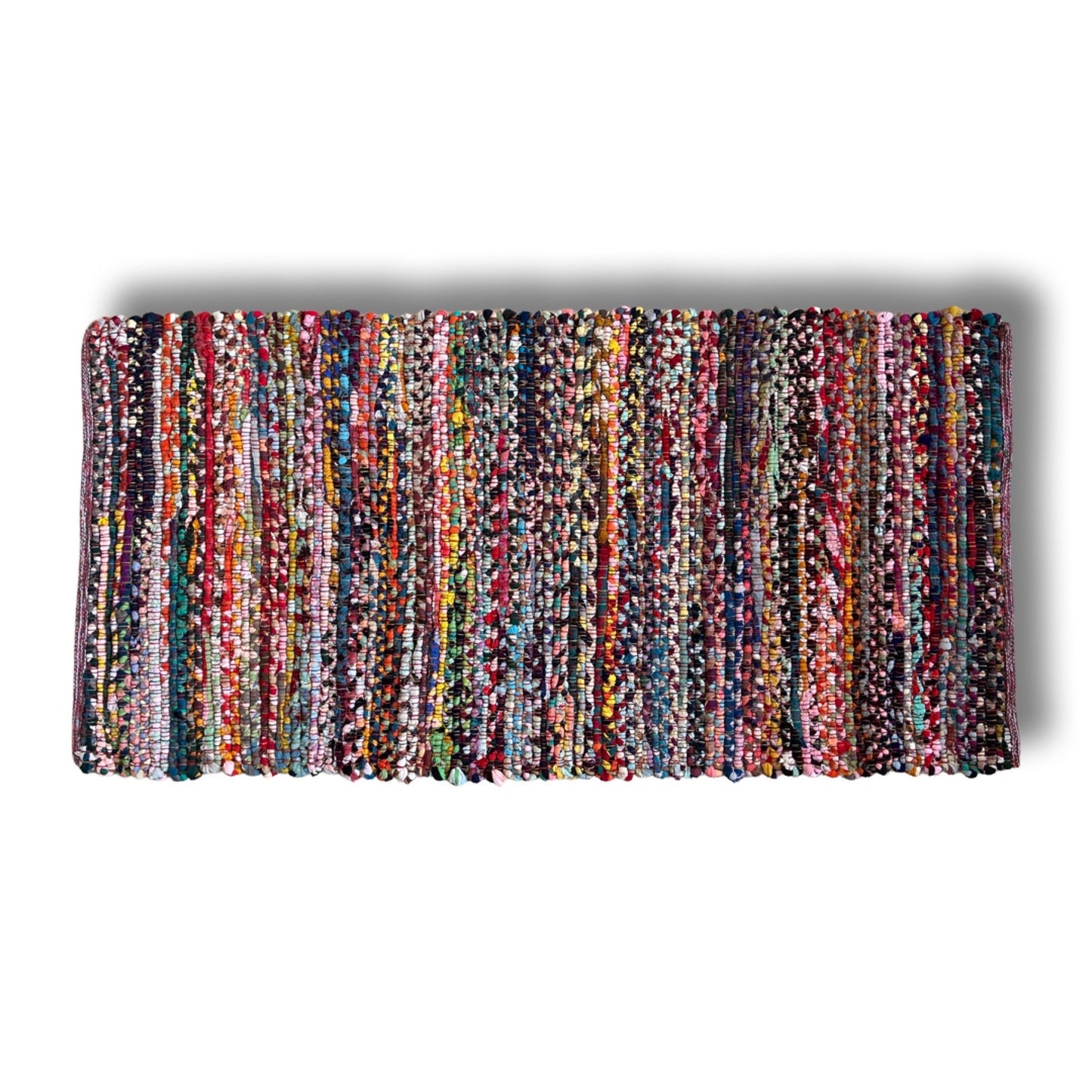 Vibrant Handmade Chindi Rug – Colorful Indian Handwoven Carpet for Boho Chic Décor