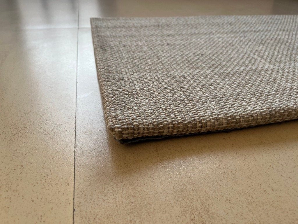 Hand-Woven Cotton Kitchen Rug – 18x30 Inch Neutral Cream Floor Mat | Washable Anti-Fatigue Kitchen Runner | Boho Farmhouse Decor