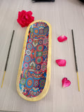 Incense Holder, Unique 12" Wooden Incense Burner, Eco-Friendly Ashtray, Antique Finish Meditation & Relaxation Gift