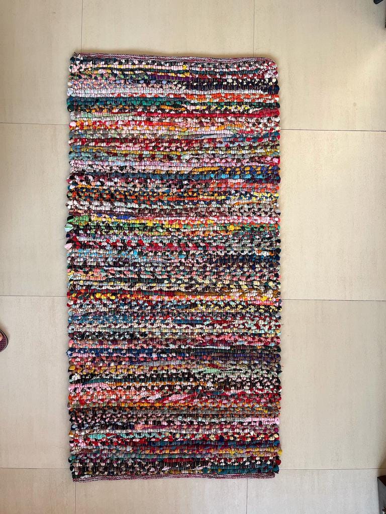 Vibrant Handmade Chindi Rug – Colorful Indian Handwoven Carpet for Boho Chic Décor