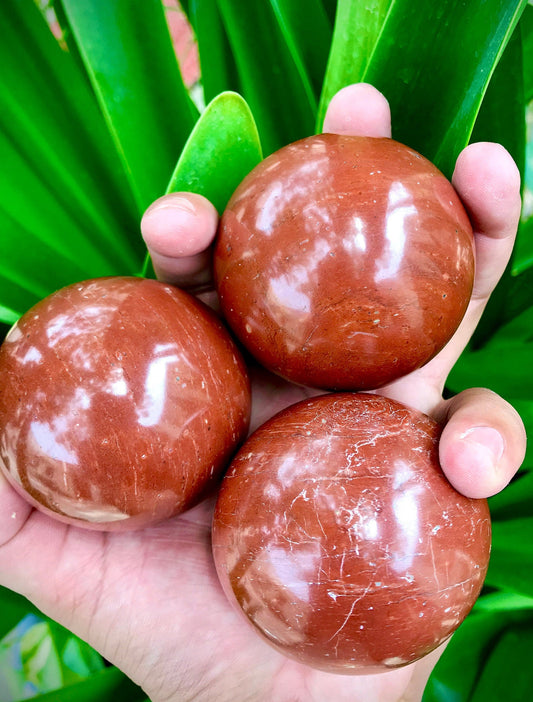 Himalayan Red Jasper Sphere, Mystical Stone of Warriors, Chakra Healing Crystal, Unique Spiritual Gift