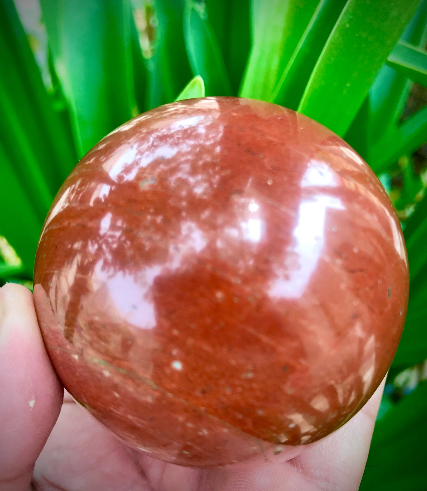 Himalayan Red Jasper Sphere, Mystical Stone of Warriors, Chakra Healing Crystal, Unique Spiritual Gift