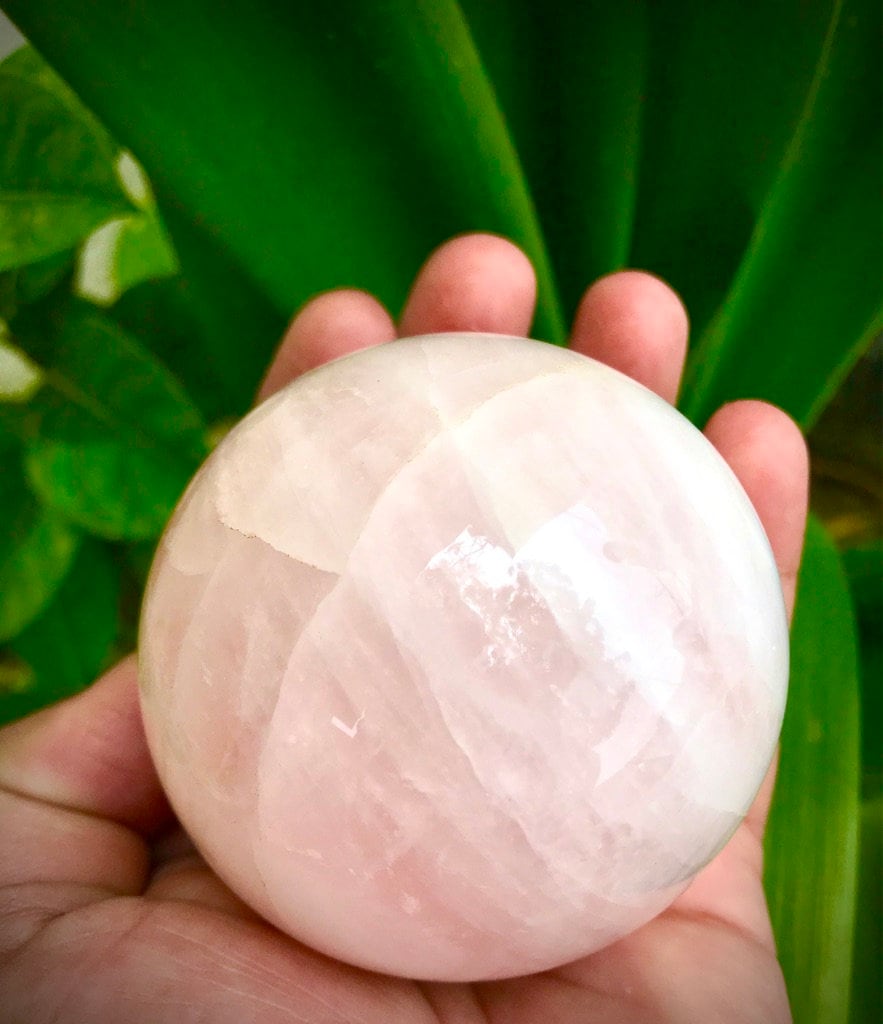 Genuine Rose Quartz Sphere, Handcrafted Healing Crystal, Symbol of Unconditional Love, Unique Gift for Emotional Support