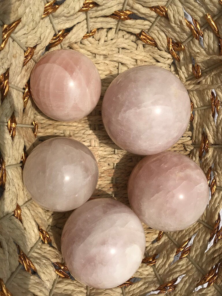 Genuine Rose Quartz Sphere, Handcrafted Healing Crystal, Symbol of Unconditional Love, Unique Gift for Emotional Support