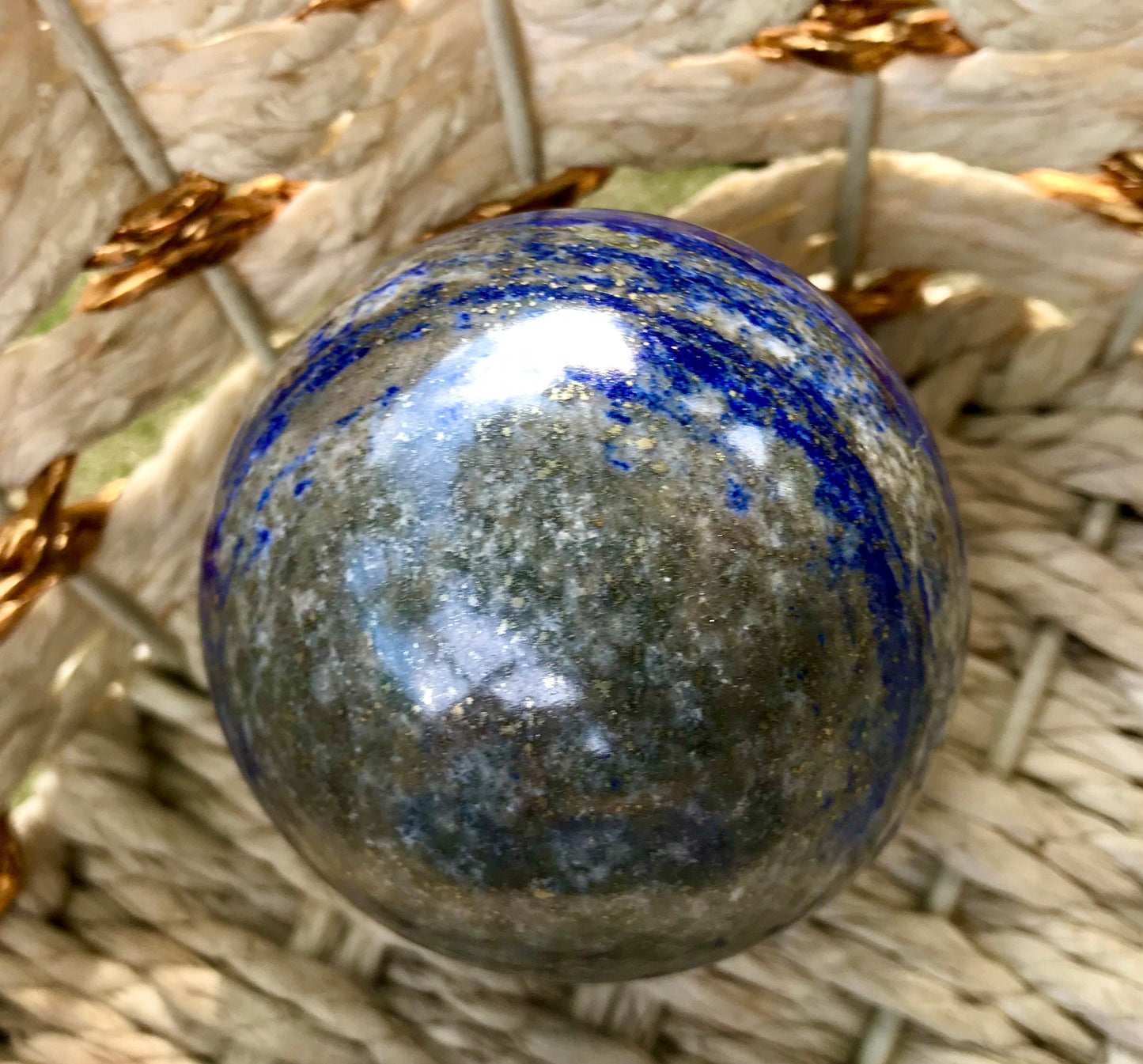 Celestial Blue Lapis Lazuli Sphere, Meditation & Spiritual Decor, Unique Gift for Astrology Enthusiast