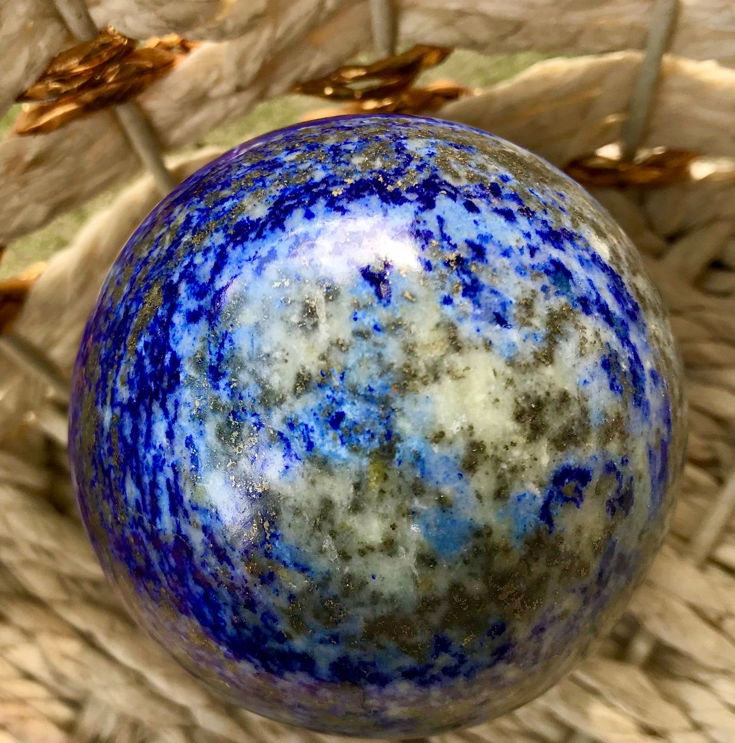 Celestial Blue Lapis Lazuli Sphere, Meditation & Spiritual Decor, Unique Gift for Astrology Enthusiast