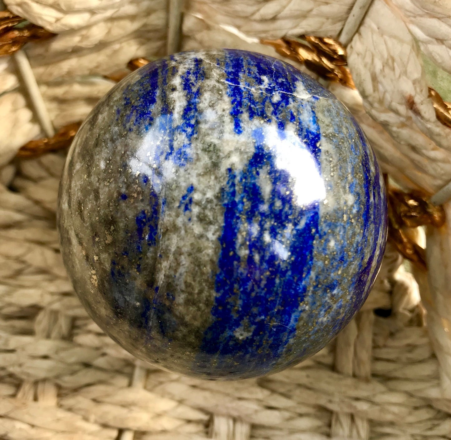 Celestial Blue Lapis Lazuli Sphere, Meditation & Spiritual Decor, Unique Gift for Astrology Enthusiast