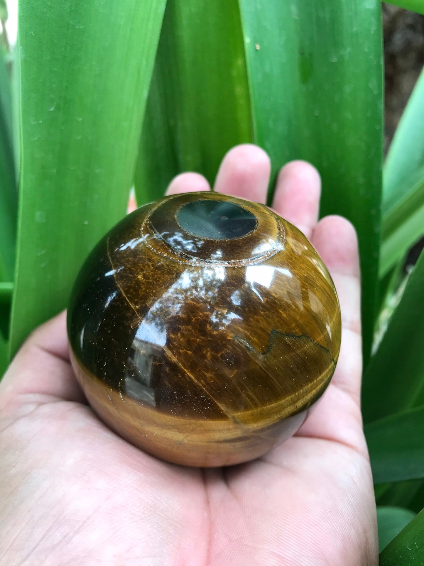 Tiger Eye Sphere - Embrace the Power and Courage of a Tiger, Healing Crystal for Protection, Clarity, and Confidence, Root