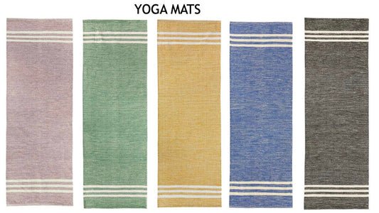 Organic Cotton Yoga Mat, Handloomed, Eco-Friendly, Non-Toxic, Handmade Yoga Rug, Sweat Absorbent, Lightweight & Skin-Friendly