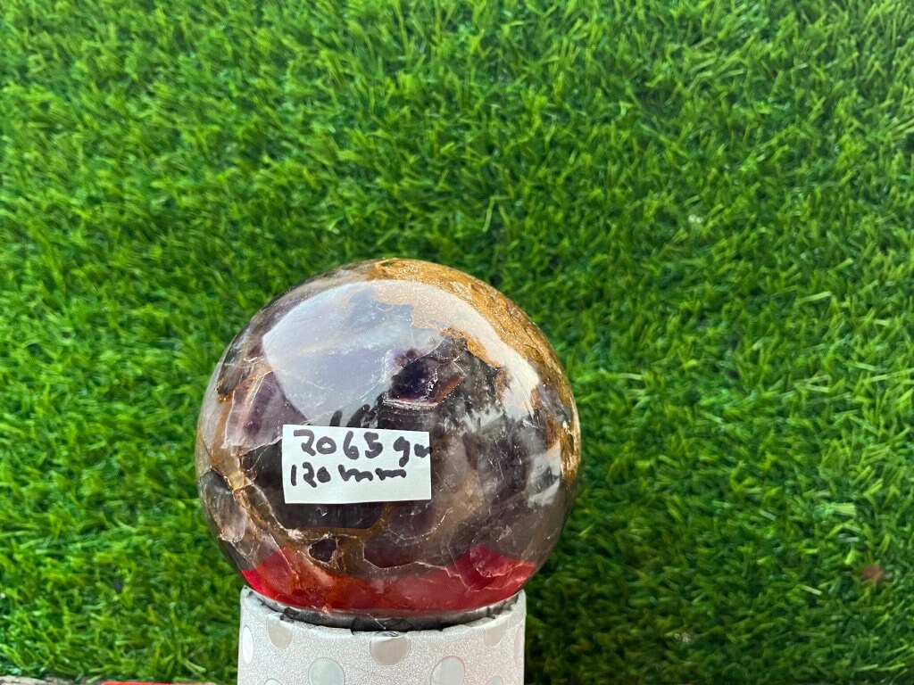 Super Seven Sphere, 900-2000g, Mystical Melody Stone for Spiritual Awakening, Meditation & Healing Crystal, Unique Energy Gift