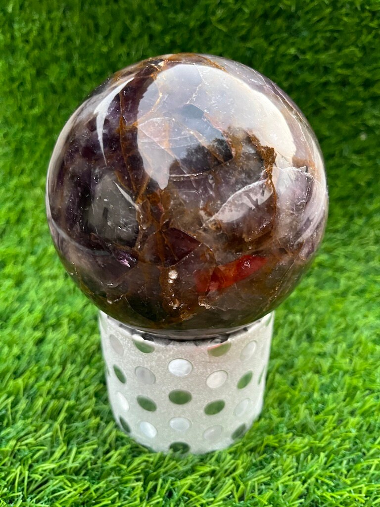 Super Seven Sphere, 900-2000g, Mystical Melody Stone for Spiritual Awakening, Meditation & Healing Crystal, Unique Energy Gift