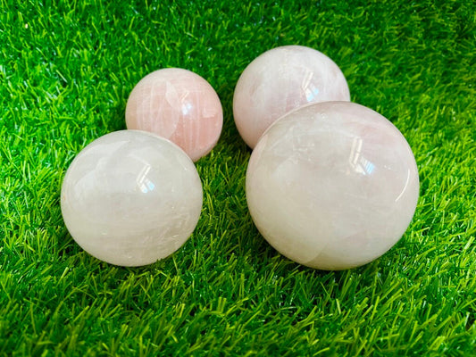 Genuine Rose Quartz Sphere, Handcrafted Healing Crystal, Symbol of Unconditional Love, Unique Gift for Emotional Support