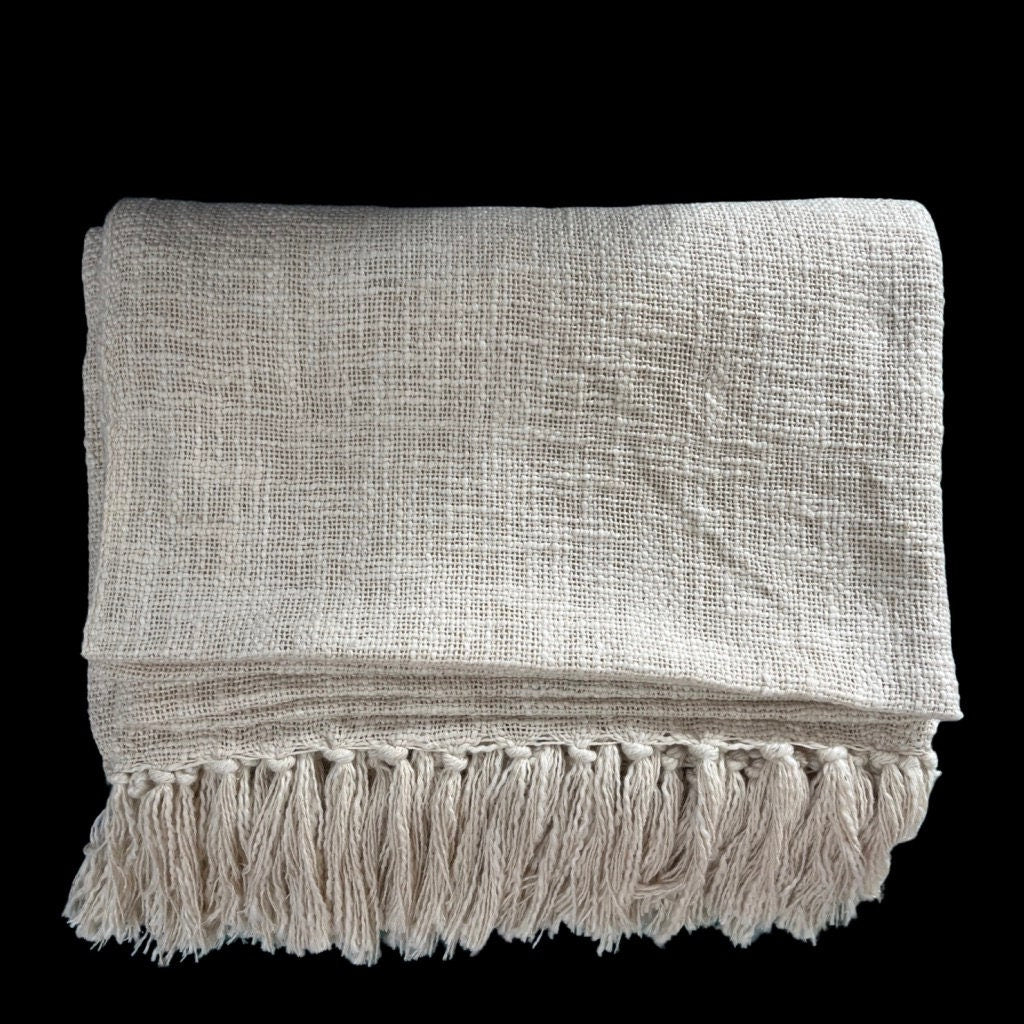 Handwoven Organic Cotton Yoga Blanket, Eco-Friendly, Hypoallergenic, Artisanal Comfort for Yoga, Meditation & Home Decor