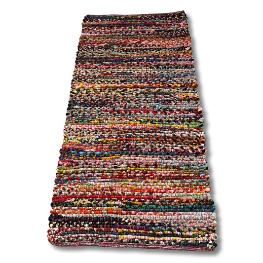 Vibrant Handmade Chindi Rug – Colorful Indian Handwoven Carpet for Boho Chic Décor