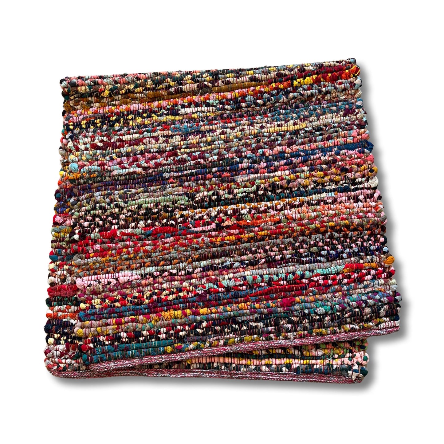 Vibrant Handmade Chindi Rug – Colorful Indian Handwoven Carpet for Boho Chic Décor