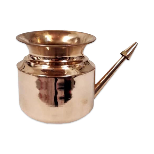 Copper Neti Pot – Ayurvedic Nasal Cleansing with Free Rubber Tip