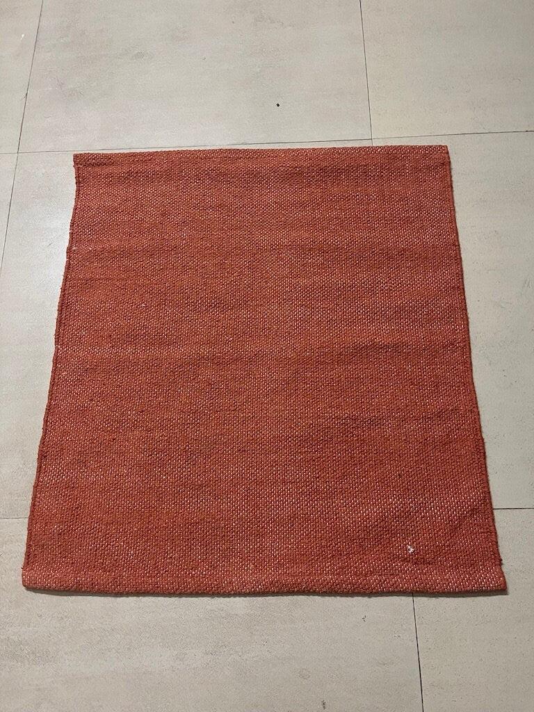 Handmade Cotton Pooja Aasan Mat, Meditation & Prayer Rug, 24x24 Spiritual Mat, Sacred Meditation Space, Ethical Cotton Rug