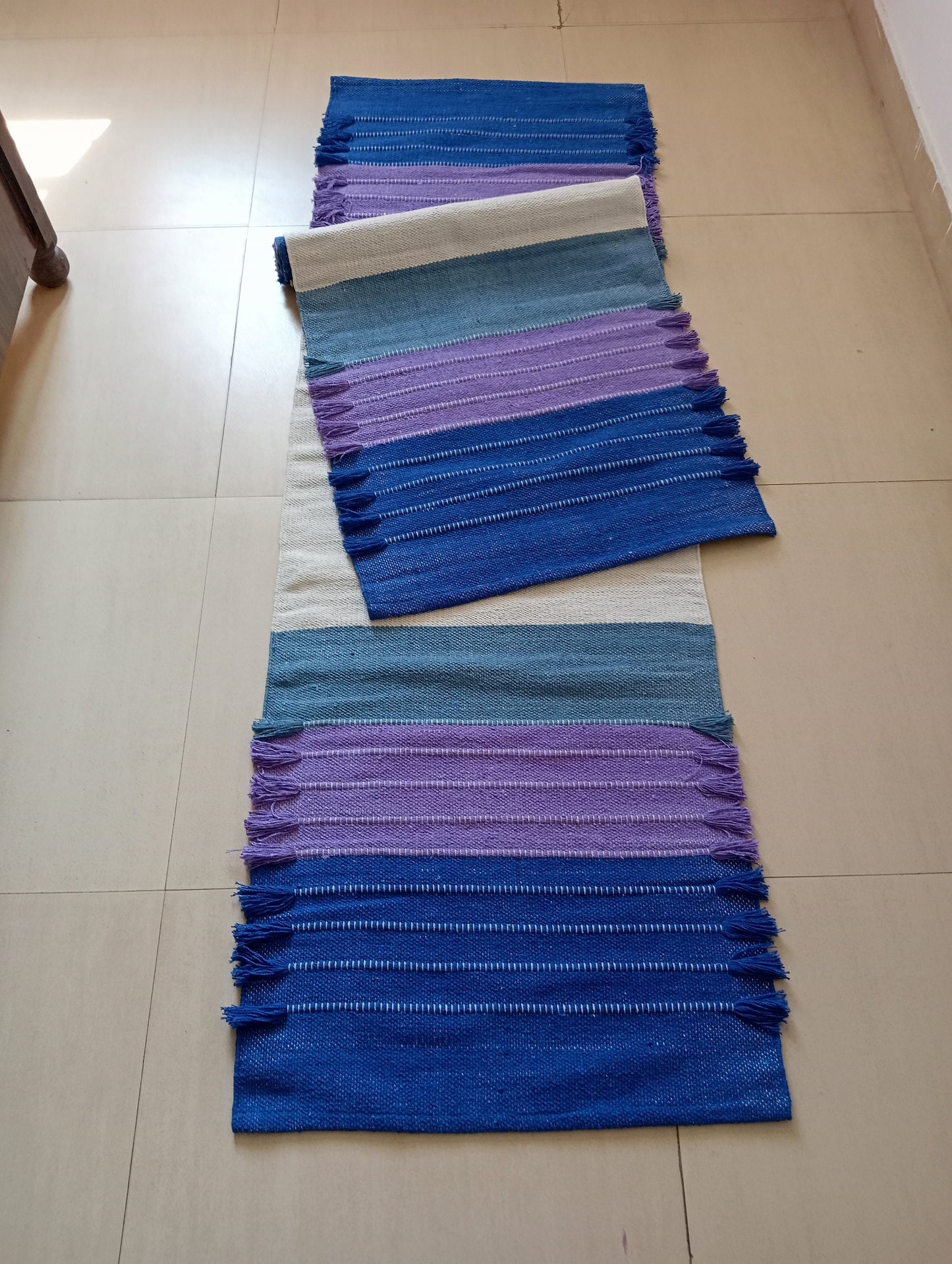 Esterilla de yoga de algodón orgánico tejida a mano – Antideslizante, 72x24