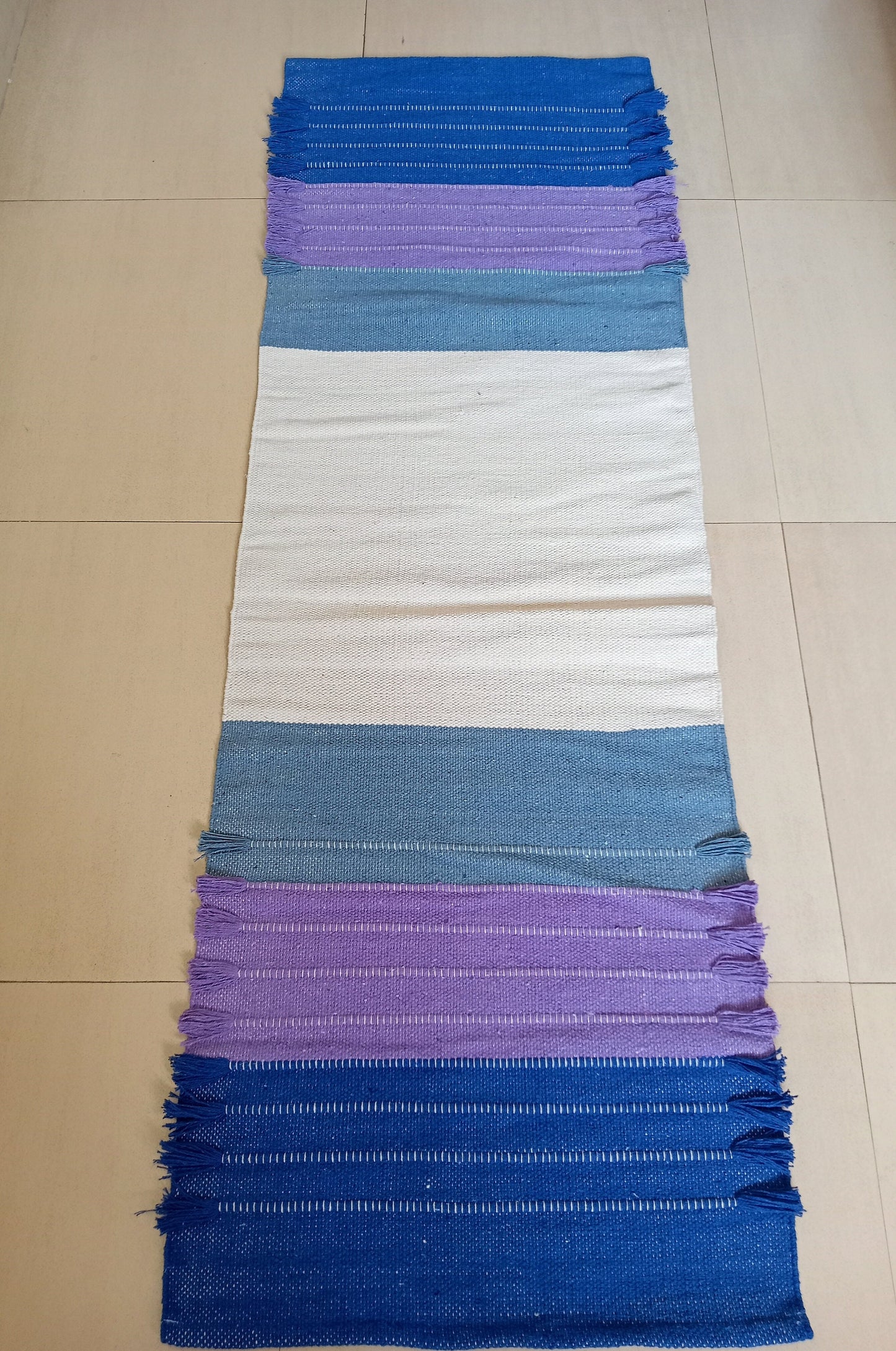 Organic Cotton Yoga Mat, Handcrafted in India, Eco-Friendly, Non-Slip, & Sustainable Mat for All Yoga Lovers, 72"x24" Rug