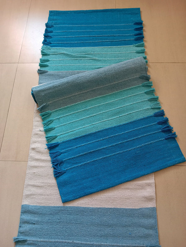 Organic Hand-Loomed Yoga Rug Eco-Friendly Plant-Dyed Cotton Non-Slip Mat for Mindful Practice & Wellness Gift