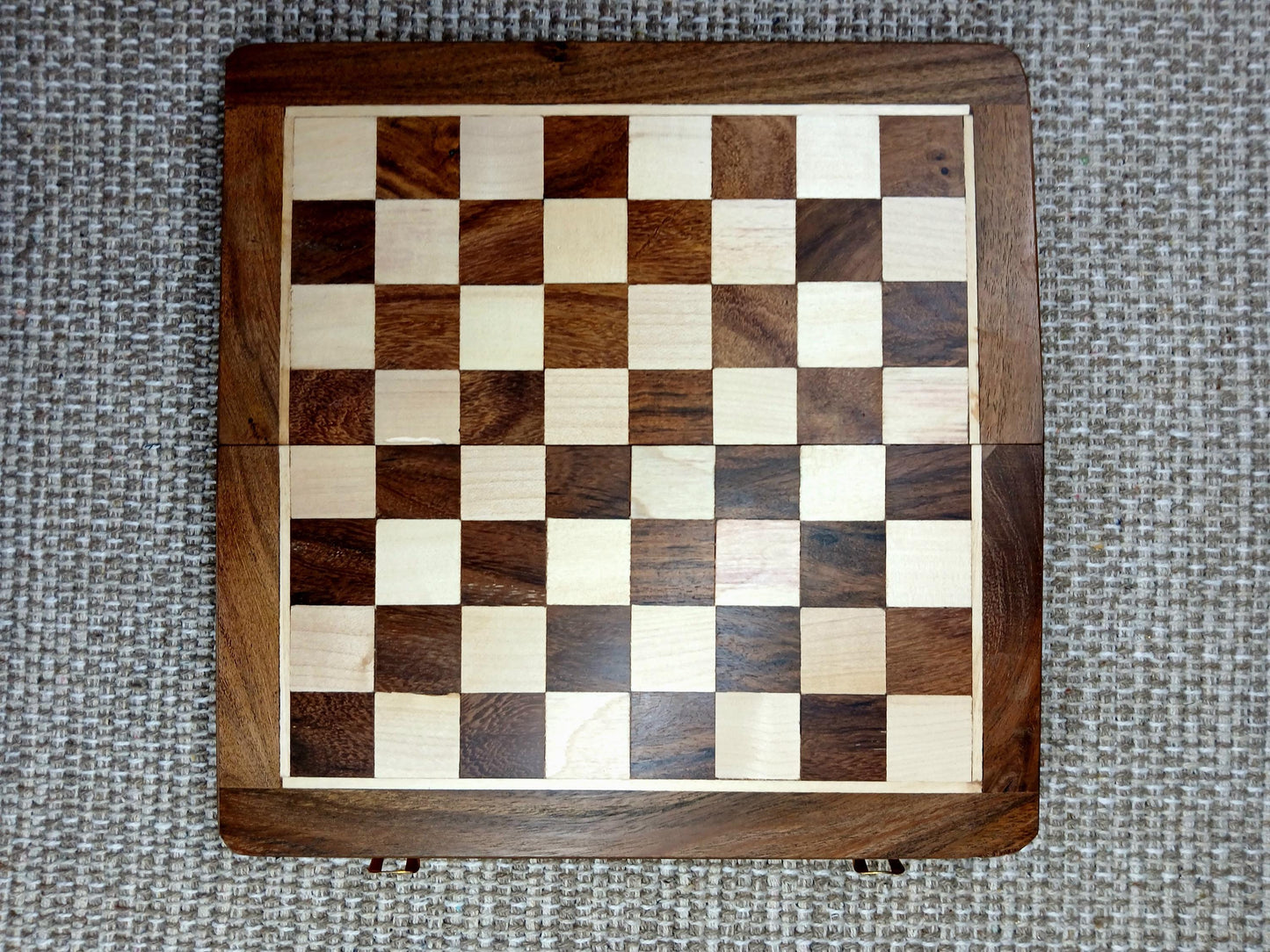 Wooden Magnetic Folding Travel Chess Set - 10"x10" Rosewood Staunton Pieces, Lacquer Finish, Portable & Handcrafted