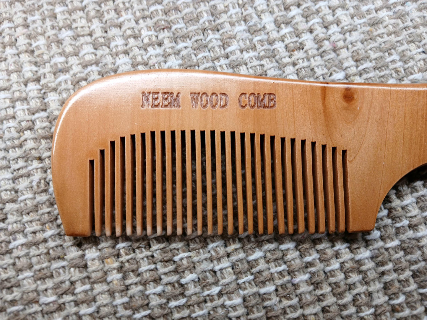 Neem Wood Hair Comb Brush, Indian Traditional Style, Curly/Wavy Hair Comb, Neem Wood Hair Massage Brush