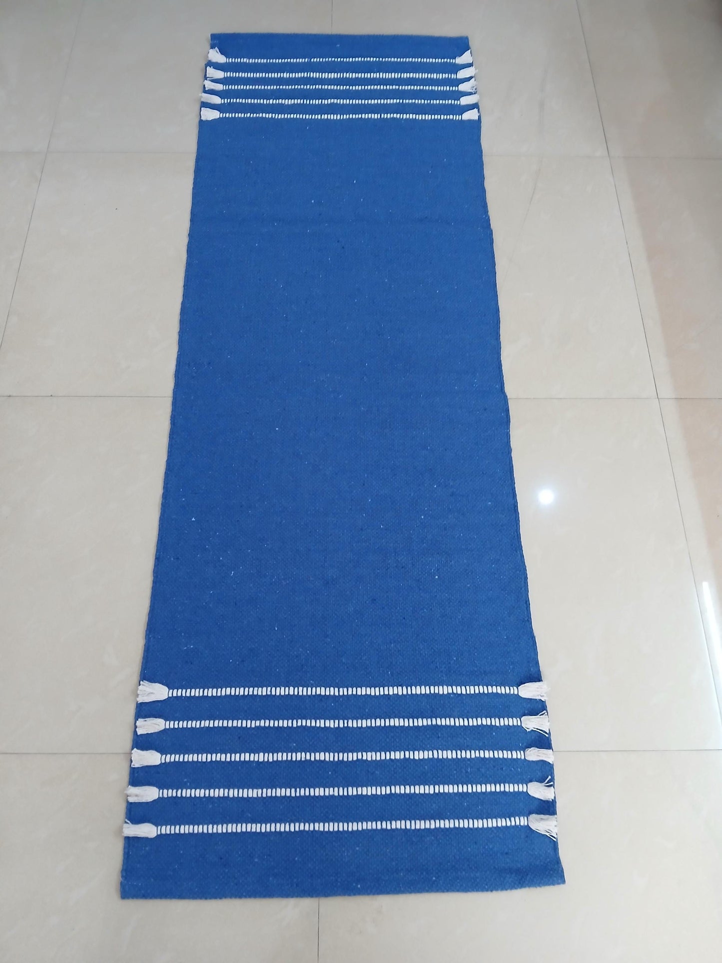 Esterilla de Yoga de Algodón Orgánico de 24x72 Pulgadas | Alfombra de Yoga Ecológica Antideslizante | Esterilla de Meditación Lavable Hecha a Mano | Regalo de Yoga Sostenible