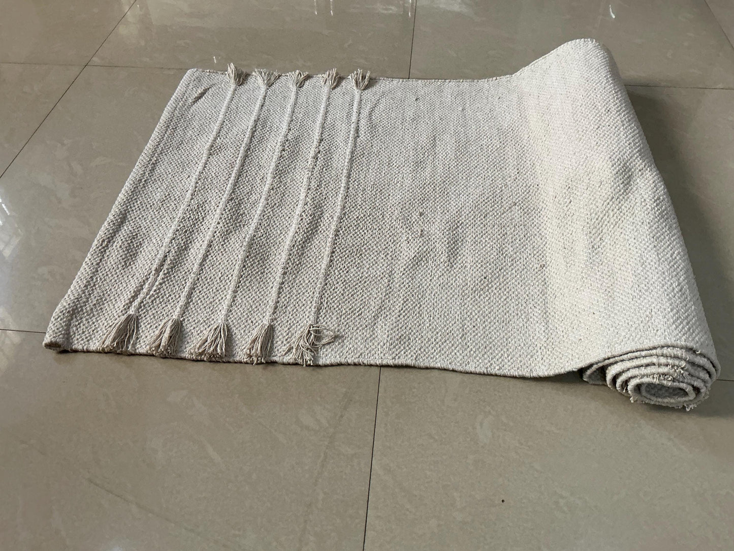 Tapete de yoga de algodón orgánico 2x6, alfombra de yoga antideslizante, tapete de meditación lavable, tapete de pilates ecológico para fitness EE. UU.