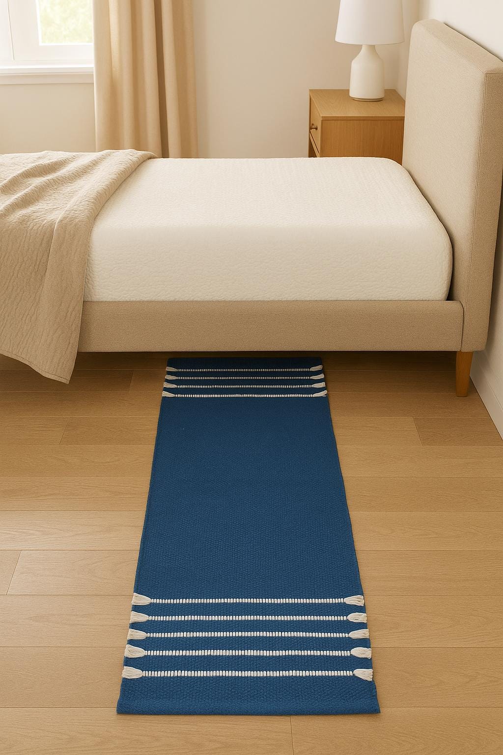 Alfombra de yoga de algodón orgánico: Esterilla antideslizante hecha a mano, diseño en tonos tierra