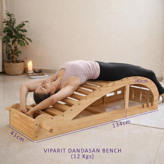 Handcrafted Hardwood Yoga Bench: Viparit Dandasan Backbender