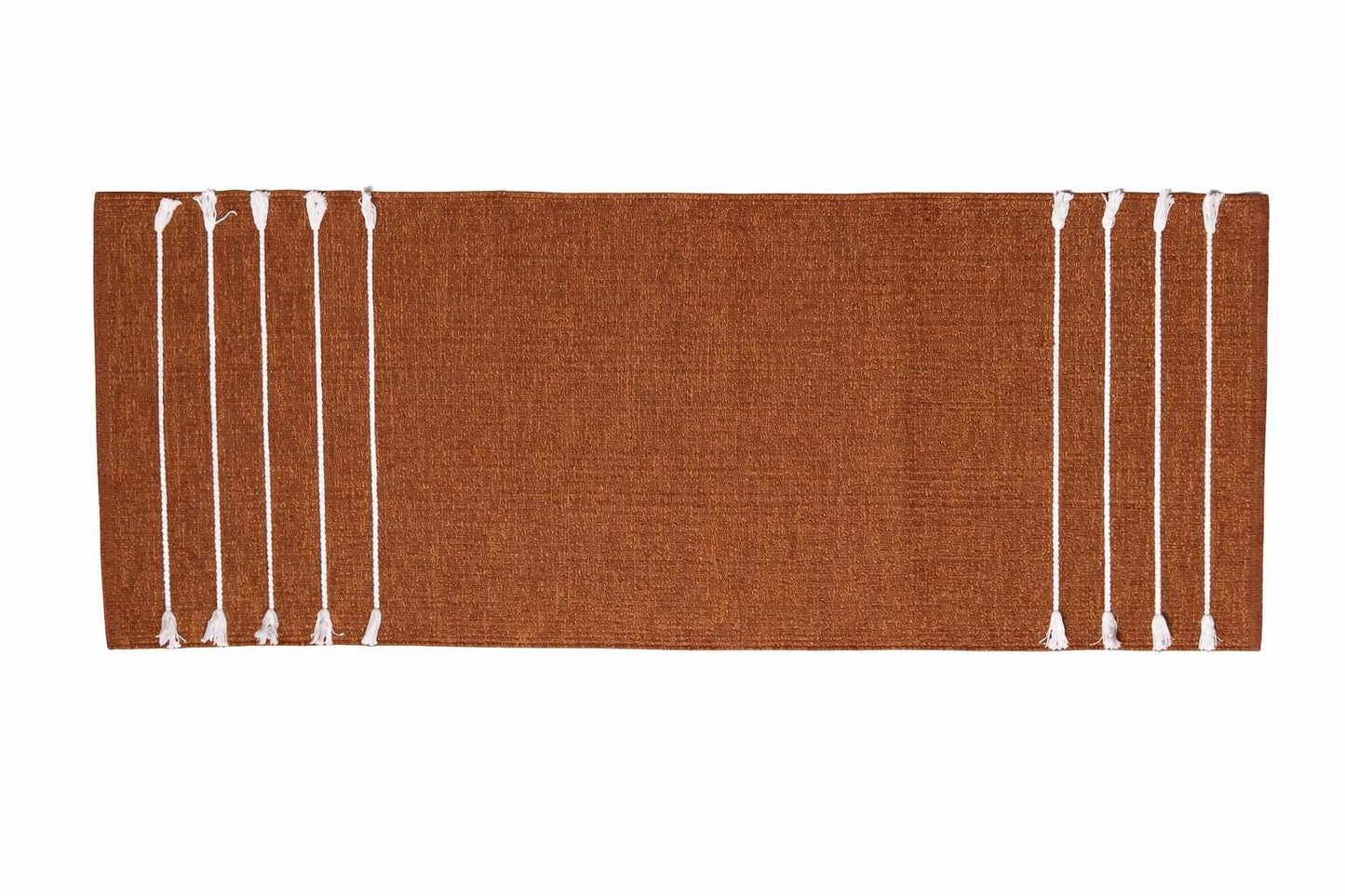 Esterilla de yoga de algodón marrón óxido de 24x72 pulgadas, alfombra de yoga de terracota tejida a mano, esterilla de meditación ecológica, alfombra de yoga natural