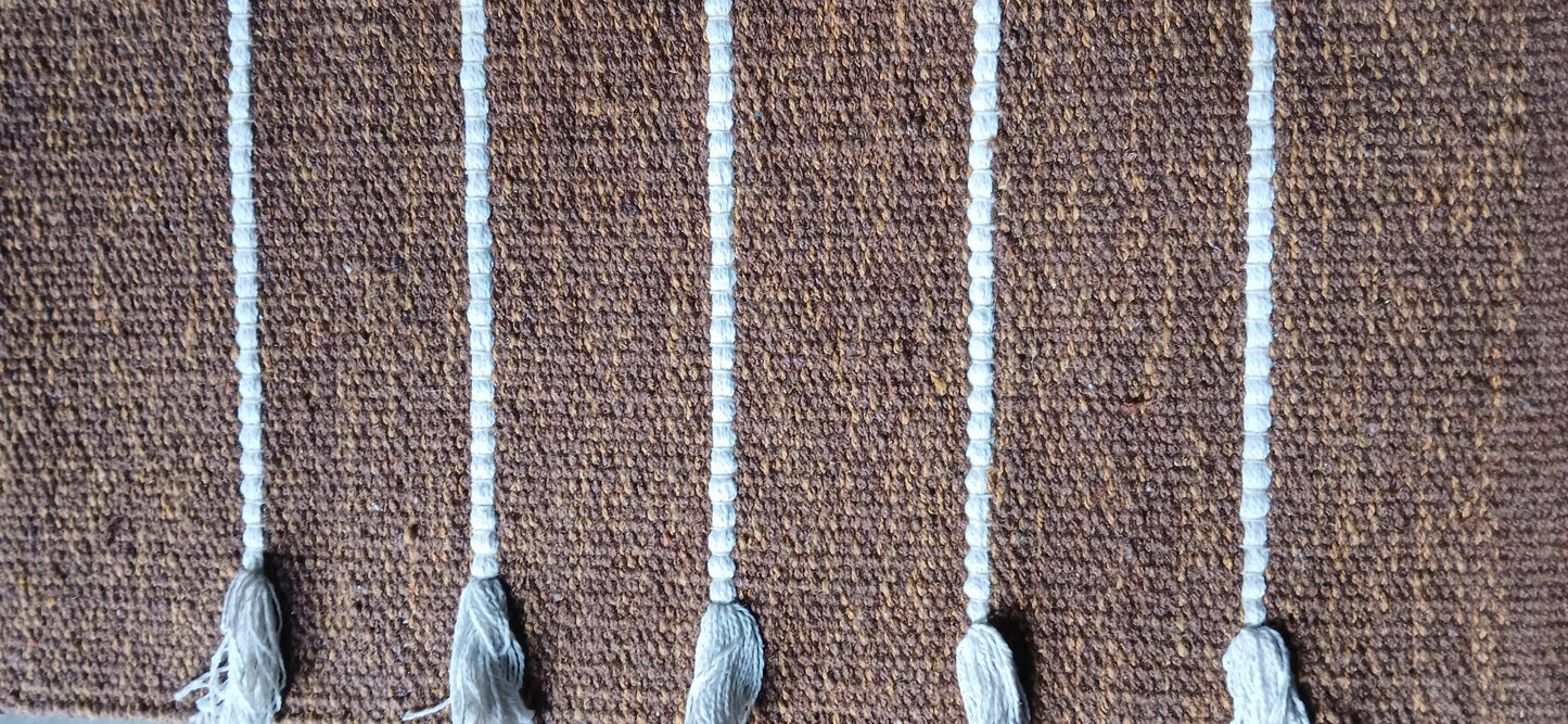 Esterilla de yoga de algodón marrón óxido de 24x72 pulgadas, alfombra de yoga de terracota tejida a mano, esterilla de meditación ecológica, alfombra de yoga natural