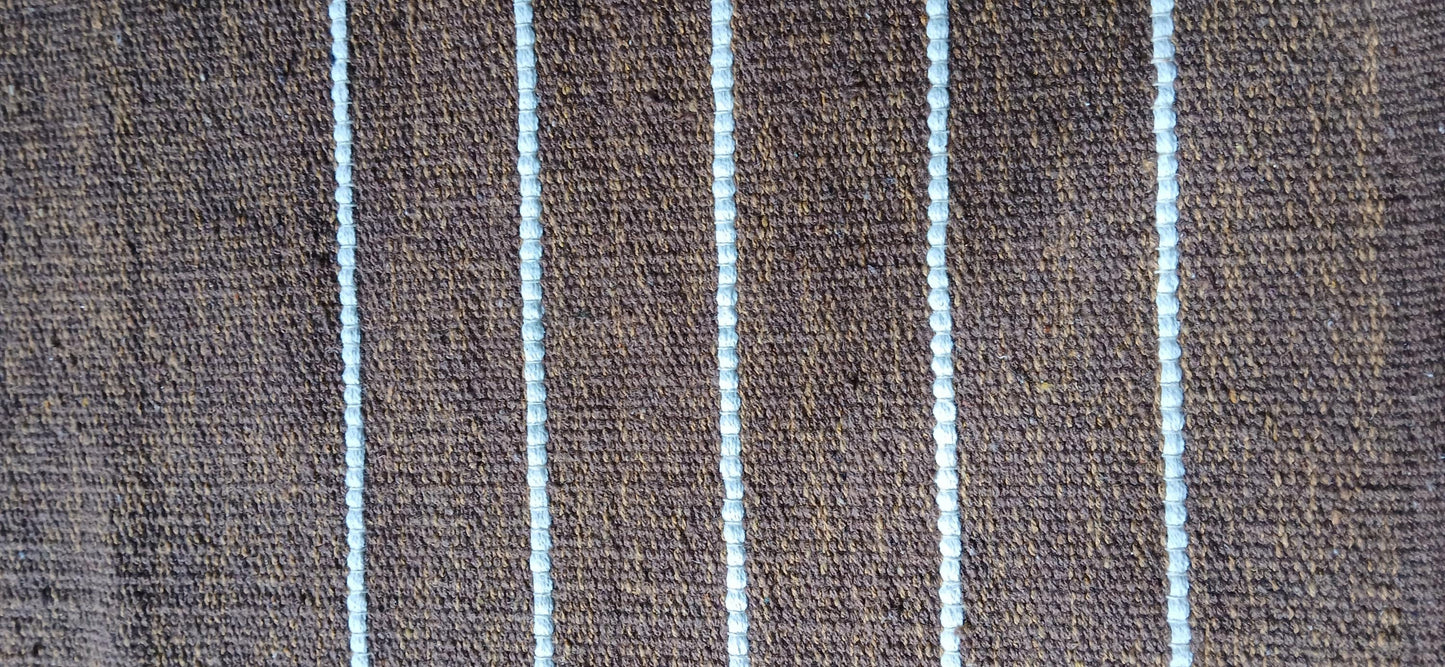 Esterilla de yoga de algodón marrón óxido de 24x72 pulgadas, alfombra de yoga de terracota tejida a mano, esterilla de meditación ecológica, alfombra de yoga natural