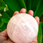 Rose Quartz  Sphere, Rose Quartz Crystal  Ball, Rose Quartz Polished Crystal Ball, Big rose quartz sphere