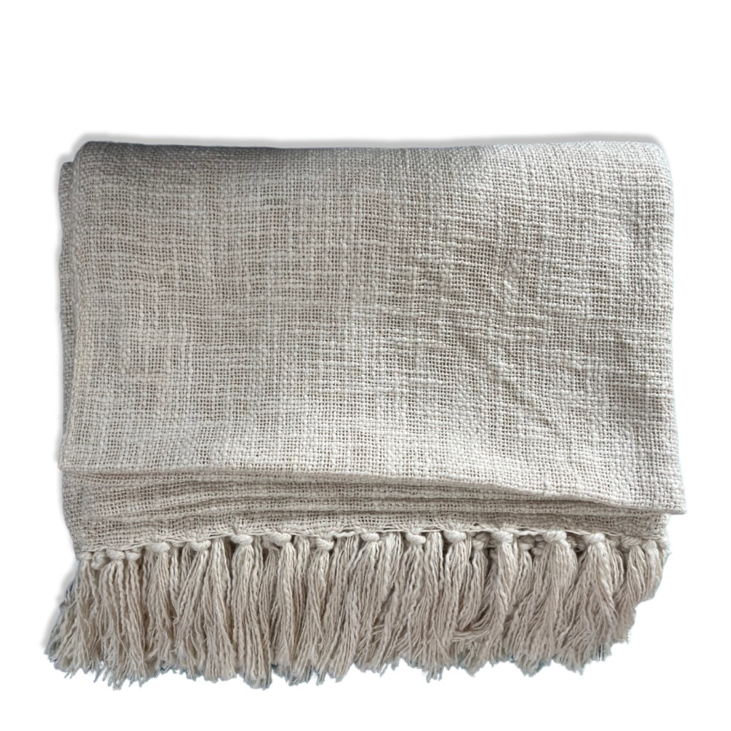 Yoga Blanket | 100 % Organic Handwoven Cotton Blanket | Natural Colour | Meditation Cotton shawl